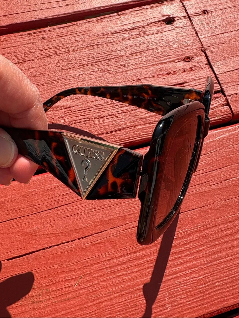 GUESS Oversized Tortoiseshell Square Sunglasses - Dark Brown Lenses